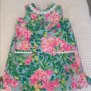 Floral Sleeveless Dress with Pink and Green Pattern